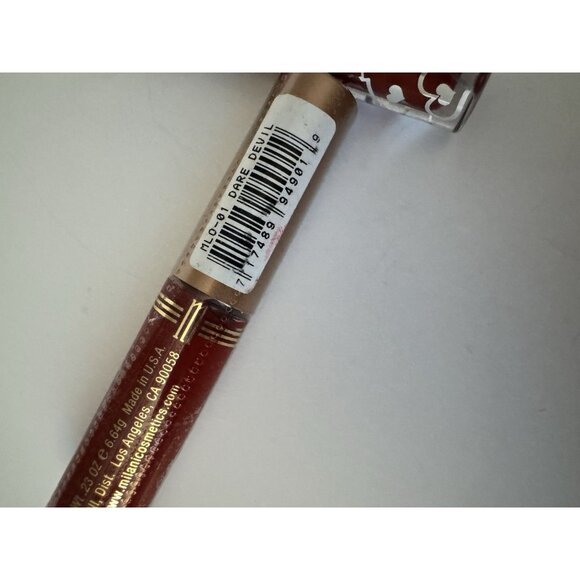 Lot of 2 Lip Glosses Milani Lotta Lip Dare Devil & Amuse Glamour Red New - Picture 4 of 4